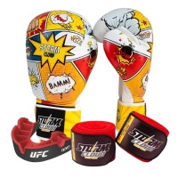 Zestaw Rękawice StormCloud Boxing Pro Semtex + bandaże + szczęka