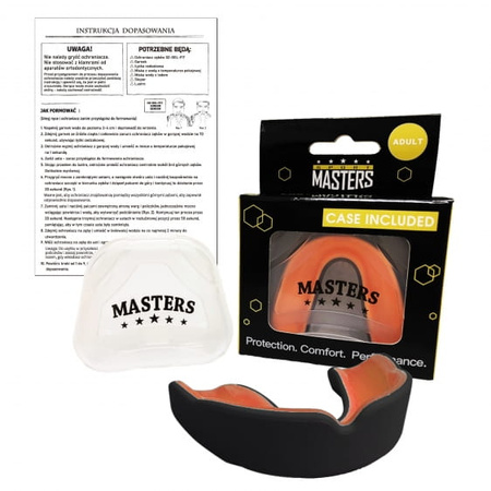 Ochraniacz zębów MASTERS OZ-GEL-FIT JUNIOR czarno-pomarańczowy