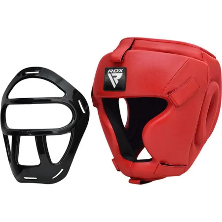 RDX Kask bokserski HGX-T1 z kratką czerwony