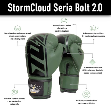 StormCloud Rękawice bokserskie Bolt 2.0 Białe/Różowe