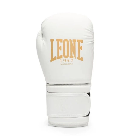 Zestaw Rękawice Leone WHITE&GOLD + bandaże + szczęka