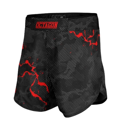 Octagon Szorty MMA Marble Camo red