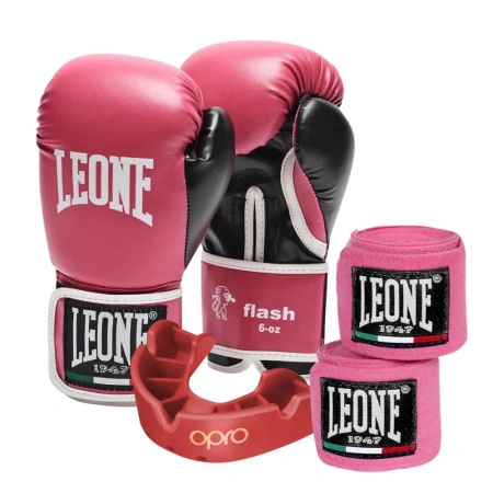 Zestaw bokserski dla dzieci Leone FLASH różowy