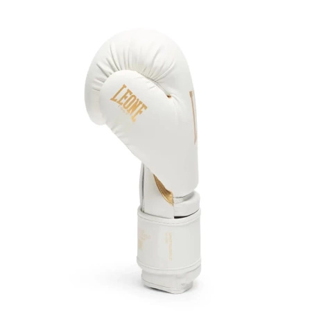 Zestaw Rękawice Leone WHITE&GOLD + bandaże + szczęka