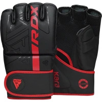 RDX Rękawice MMA Grapplingowe F6 czarno-czerwone