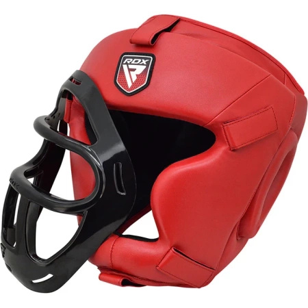 RDX Kask bokserski HGX-T1 z kratką czerwony
