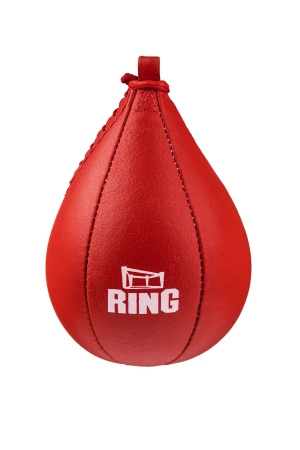 Ring Gruszka bokserska dmuchana pod daszek ze skóry czerwona