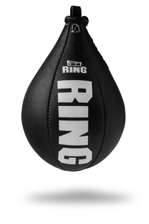 Ring Gruszka bokserska dmuchana pod daszek ze skóry czarna
