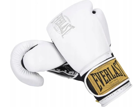 Zestaw Everlast Rękawice 1910 Pro białe + bandaże + szczęka