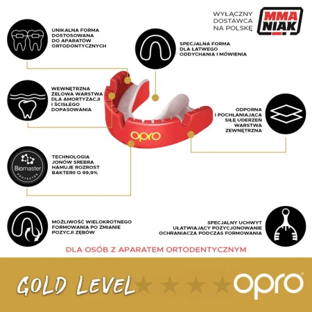 Opro Ochraniacz do aparatów Gold Braces GEN4 czerwony