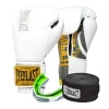Zestaw Everlast Rękawice 1910 Pro białe + bandaże + szczęka