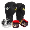 Zestaw Rękawice StormCloud Boxing Pro czarne + bandaże + szczęka