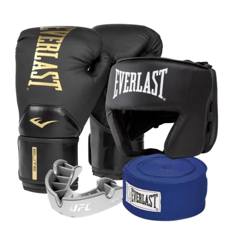 Zestaw bokserski Everlast Pro Style Elite 2 Black/Gold