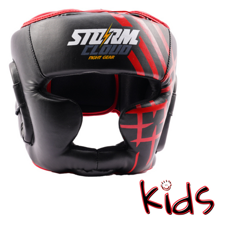 StormCloud Kask Bokserski dla dzieci Lynx czarno-czerwony