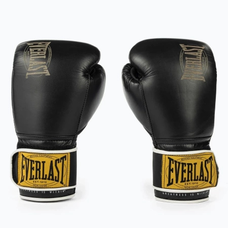 Zestaw Everlast Rękawice 1910 Classic Black + bandaże + szczęka