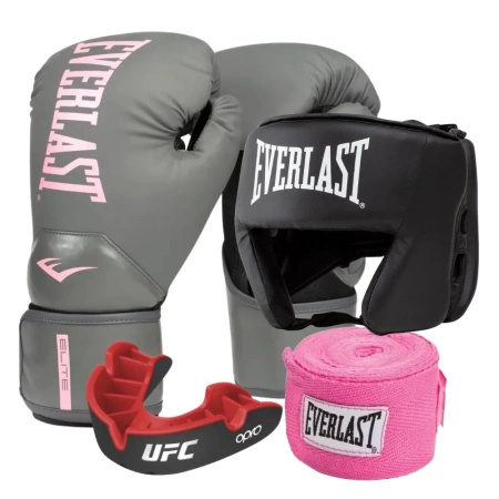 Zestaw bokserski Everlast Pro Style Elite 2 Grey/Pink