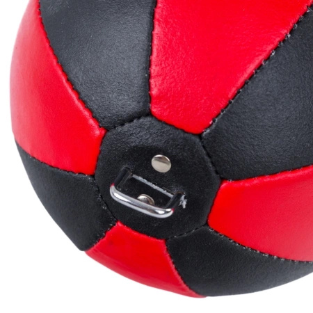 RING Gruszka refleksowa skóra naturalna czarno-czerwona