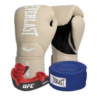 Zestaw Everlast Rękawice Pro Style Elite 2 Champagne + bandaże + szczęka