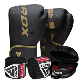 Zestaw startowy do boksu RDX F6 RDX Rękawice bokserskie F6 czarno-złoty